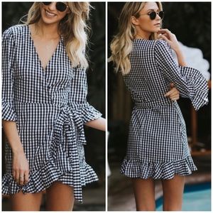 NWOT Keen The Label || Gingham Wrap Dress
